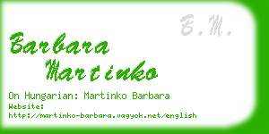 barbara martinko business card